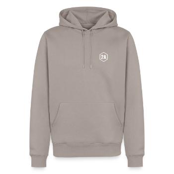 2A Corse du Sud - Blanc - Sweat à capuche Premium bio Homme - taupe - Devant - Nico (187cm)