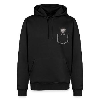 Pocket Gorilla - Sacs Gorilla - Sweat à capuche Premium bio Homme - noir - Devant - Nico (187cm)
