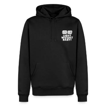 Lightweight, Baby! - Männer Premium Bio Hoodie - Schwarz - Vorne - Nico (187cm)