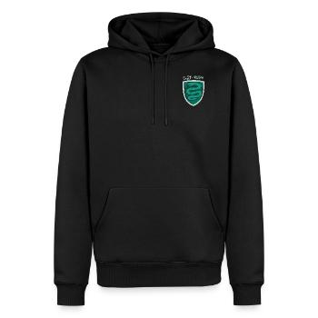 Harry Potter Slytherin Logo small - Men’s Premium Organic Hoodie - black - Front - Nico (187cm)