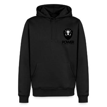 Power Hybride - Sweat à capuche Premium bio Homme - noir - Devant - Nico (187cm)