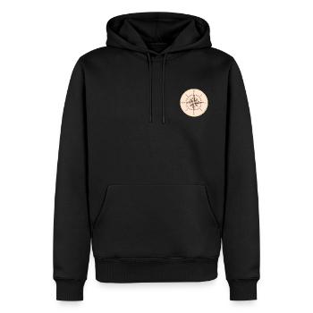 The compass rose finally compasses to indicate the North - Men’s Premium Organic Hoodie - black - Front - Nico (187cm)
