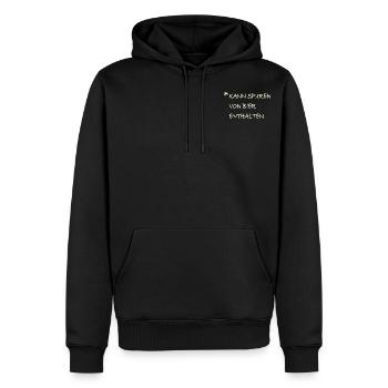 KANN SPUREN VON BIER ENTHALTEN - Männer Premium Bio Hoodie - Schwarz - Vorne - Nico (187cm)