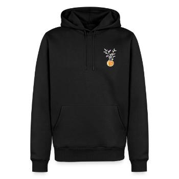 Flowery Glas (white) - Männer Premium Bio Hoodie - Schwarz - Vorne - Nico (187cm)