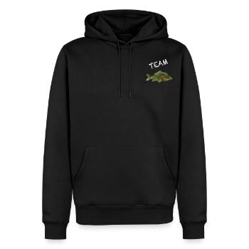 Carpes logo de l’équipe pour les pêcheurs professionnels - Sweat à capuche Premium bio Homme - noir - Devant - Nico (187cm)