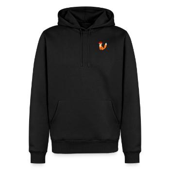 Comic Fuchs mit Beanie - Männer Premium Bio Hoodie - Schwarz - Vorne - Nico (187cm)