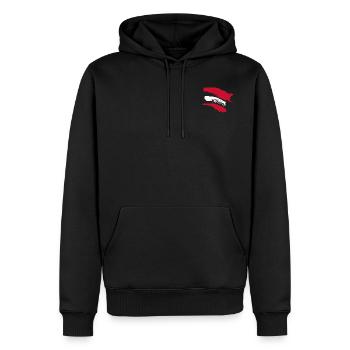 Austrian Flag - Brush Stripes - Men’s Premium Organic Hoodie - black - Front - Nico (187cm)