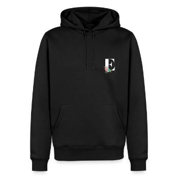 Letter E personalized gift alphabet first name Christmas - Men’s Premium Organic Hoodie - black - Front - Nico (187cm)