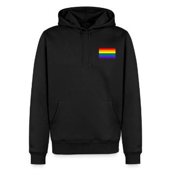 logo LGBT - Sweat à capuche Premium bio Homme - noir - Devant - Nico (187cm)