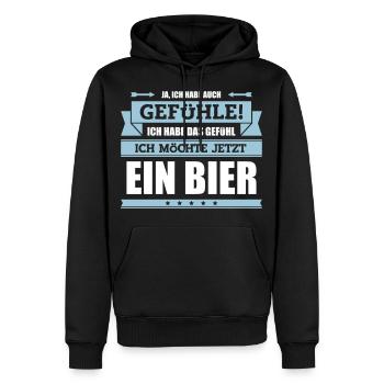 Lustiger Trinkspruch - Männer Premium Bio Hoodie - Schwarz - Vorne - Nico (187cm)