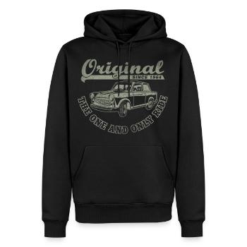 Two-stroke DDR  601 racing cardboard - Men’s Premium Organic Hoodie - black - Front - Nico (187cm)