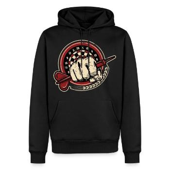 Dart Club 5 - Dart T-Shirts RAHMENLOS - Sport Club - Männer Premium Bio Hoodie - Schwarz - Vorne - Nico (187cm)