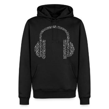 Casque de notes idée cadeau blanc Musique - Sweat à capuche Premium bio Homme - noir - Devant - Nico (187cm)