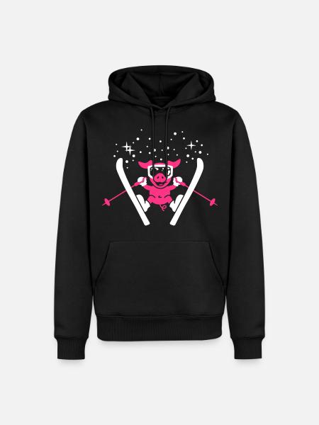 Pistensau 2C - Männer Premium Bio Hoodie - Schwarz
