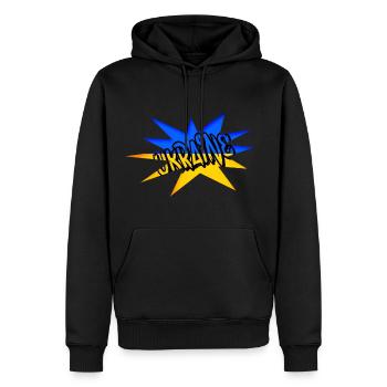Ukraine - Männer Premium Bio Hoodie - Schwarz - Vorne - Nico (187cm)
