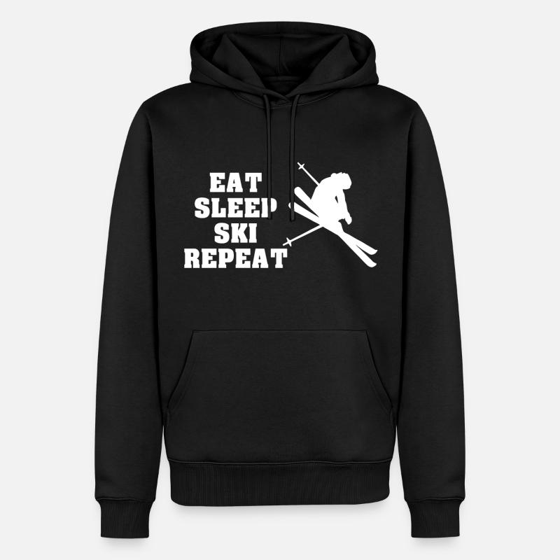 MANGER DU SKI REPETITION - Sweat à capuche Premium bio Homme - noir