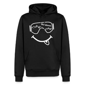 Skibrille Gesicht - Skifahren - Winterurlaub - Männer Premium Bio Hoodie - Schwarz - Vorne - Nico (187cm)