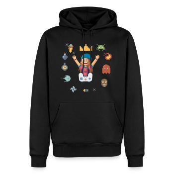 Gamer Girl - Gaming - Mädchen - Zocken - Geschenk - Männer Premium Bio Hoodie - Schwarz - Vorne - Nico (187cm)