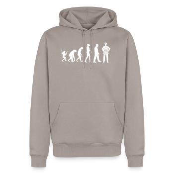 Evolution Affe Steinzeit Kapitän Ozean Geschenk - Männer Premium Bio Hoodie - Taupe - Vorne - Nico (187cm)