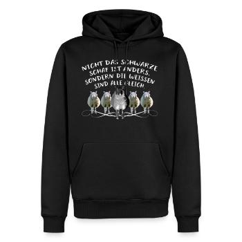 Schafe Spruch Weisheit schwarzes Schaf Einzigartig - Männer Premium Bio Hoodie - Schwarz - Vorne - Nico (187cm)