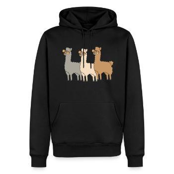 Alpaka Llama - Männer Premium Bio Hoodie - Schwarz - Vorne - Nico (187cm)