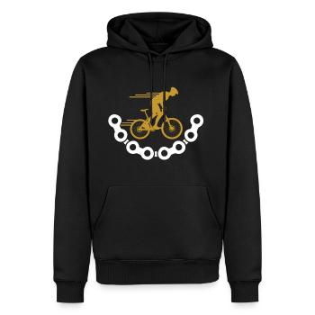 Mountainbike - Sweat à capuche Premium bio Homme - noir - Devant - Nico (187cm)