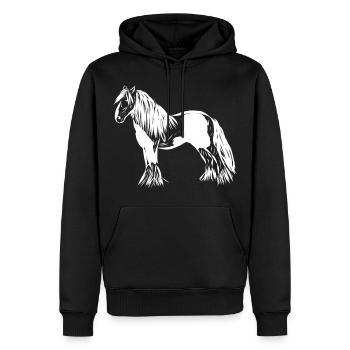 Cheval - Sweat à capuche Premium bio Homme - noir - Devant - Nico (187cm)