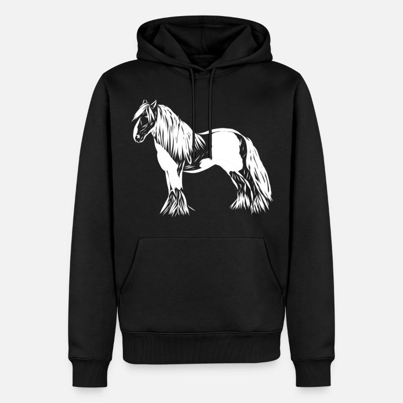 Cheval - Sweat à capuche Premium bio Homme - noir