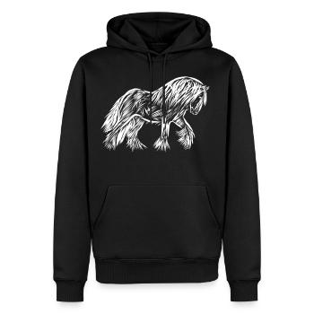 Cheval - Sweat à capuche Premium bio Homme - noir - Devant - Nico (187cm)