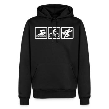 Triathlon - Sweat à capuche Premium bio Homme - noir - Devant - Nico (187cm)