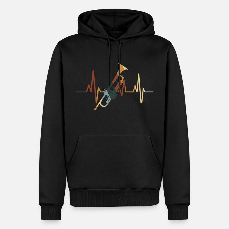 trompette - Sweat à capuche Premium bio Homme - noir