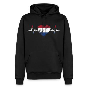 Niederlande - Männer Premium Bio Hoodie - Schwarz - Vorne - Nico (187cm)