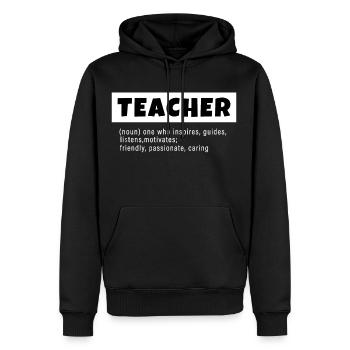 Teacher Noun Teacher Définition English Teacher - Sweat à capuche Premium bio Homme - noir - Devant - Nico (187cm)