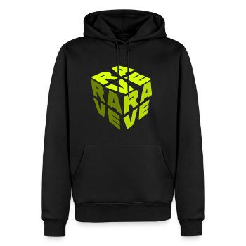Rave Cube Raver Clubbing Techno Hardtekk Tekk - Sweat à capuche Premium bio Homme - noir - Devant - Nico (187cm)