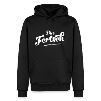 Fertsch Sachse Sachsen Sächsisch Ostendeutschland - Männer Premium Bio Hoodie - Schwarz - Vorne - Nico (187cm)