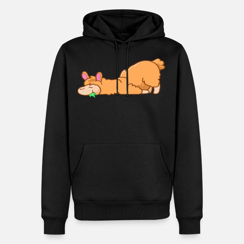 Süßes Lama - Männer Premium Bio Hoodie - Schwarz