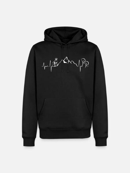 Ridgeback Geschenke I Herzschlag Wandern Hunde - Männer Premium Bio Hoodie - Schwarz