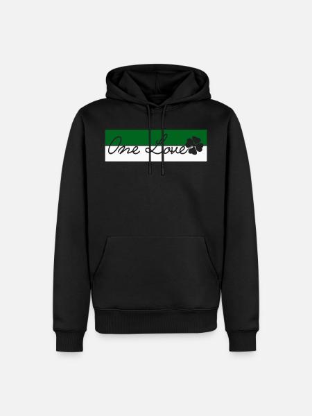 ONE LOVE - Men’s Premium Organic Hoodie - black