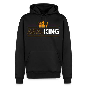 Cadeau drôle roi de l'anal sex porn couronne - Sweat à capuche Premium bio Homme - noir - Devant - Nico (187cm)