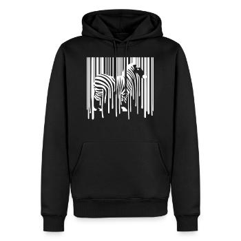 ZEBRA Barcode Drippy Graffiti Street Art - Sweat à capuche Premium bio Homme - noir - Devant - Nico (187cm)