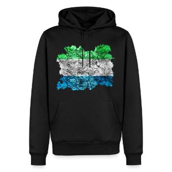 Sierra Leone Vintage Flagge - Männer Premium Bio Hoodie - Schwarz - Vorne - Nico (187cm)