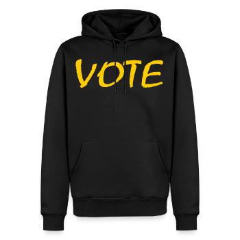 Vote - Men’s Premium Organic Hoodie - black - Front - Nico (187cm)