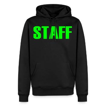 Staff - Sweat à capuche Premium bio Homme - noir - Devant - Nico (187cm)