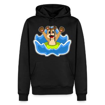 Été de la nage dans le ring de natation de suricate - Sweat à capuche Premium bio Homme - noir - Devant - Nico (187cm)
