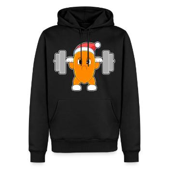 Carotte Noël Musculation - Sweat à capuche Premium bio Homme - noir - Devant - Nico (187cm)
