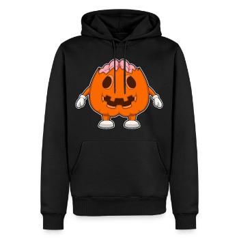 Gehirn Halloween Kürbis - Männer Premium Bio Hoodie - Schwarz - Vorne - Nico (187cm)