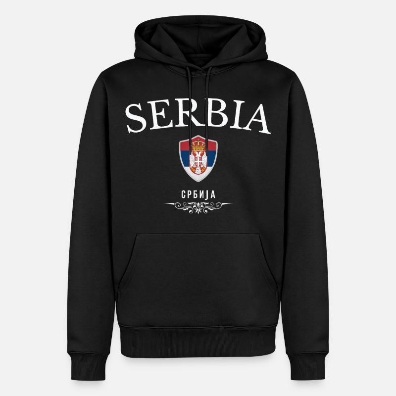 Orgueil serbe, né en Serbie - Sweat à capuche Premium bio Homme - noir