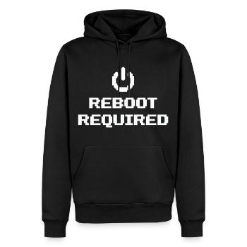 REBOOT REQUIRED Neustart Erforderlich - Männer Premium Bio Hoodie - Schwarz - Vorne - Nico (187cm)