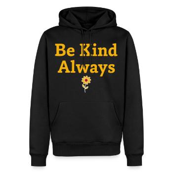 Be Kind Always Statement Saying - Men’s Premium Organic Hoodie - black - Front - Nico (187cm)