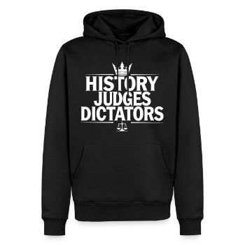 Histoire Juges, dictateurs, justice Déclaration - Sweat à capuche Premium bio Homme - noir - Devant - Nico (187cm)